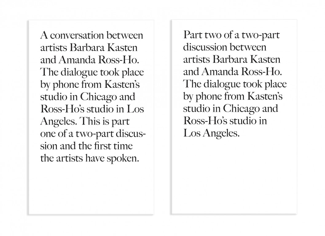 Introducing: Barbara Kasten and Amanda Ross-Ho