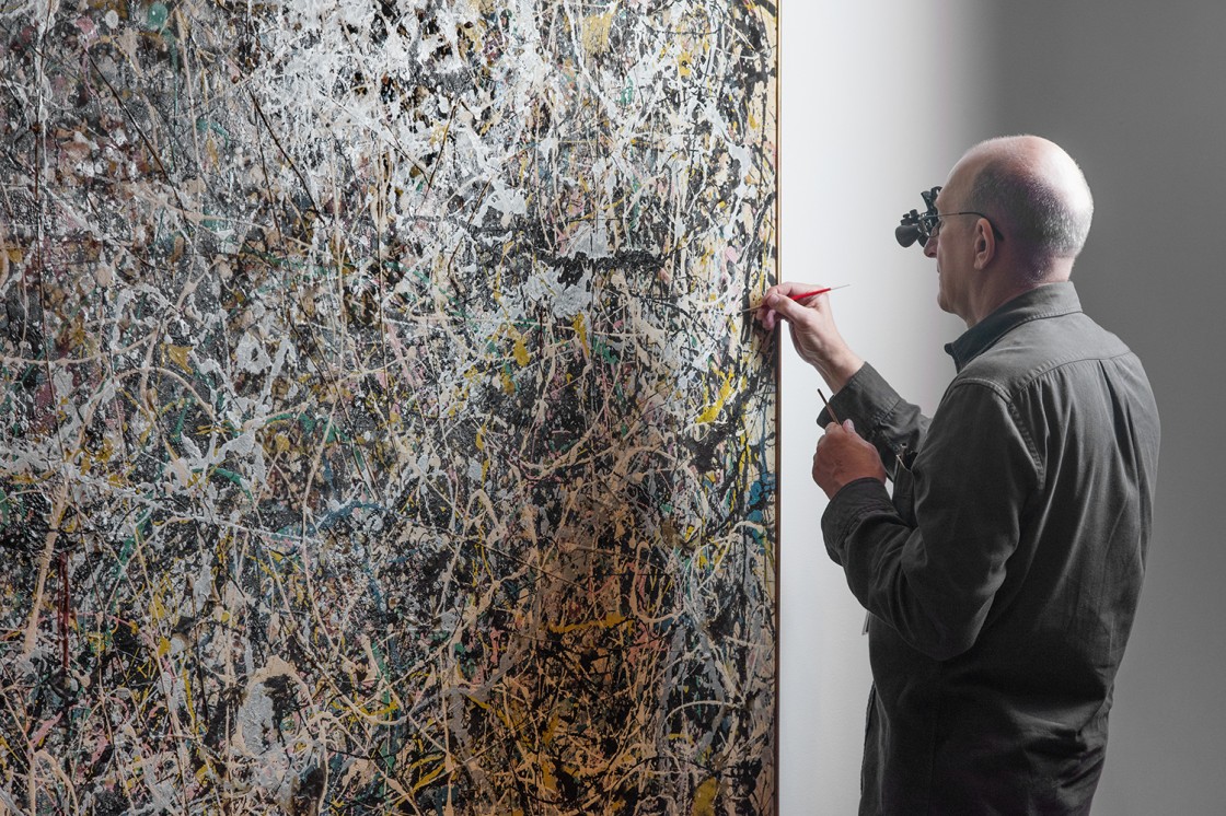 Jackson Pollock’s Number 1, 1949: A Conservation Treatment Installation View 01