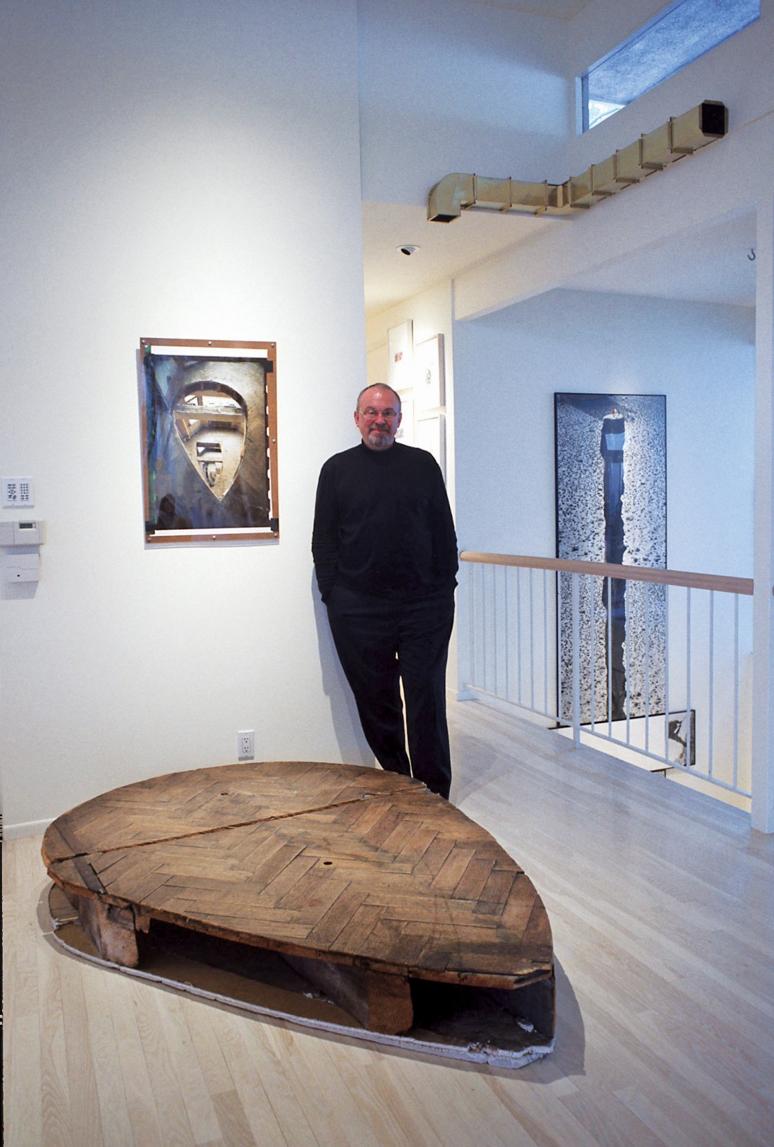 Blake Byrne with Gordon Matta-Clark’s Office Baroque. Photo by Brian Forrest.