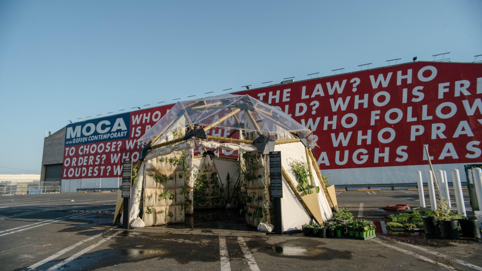 Crenshaw Dairy Mart, abolitionist pod (prototype), 2021. Modular Autonomous Garden. Documentation by Giovanni Solis.