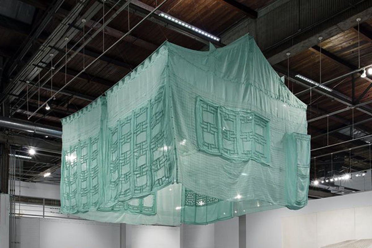 Do-Ho Suh, Seoul Home/L.A. Home/New York Home/Baltimore Home/LondonHome/Seattle Home/L.A. Home, 1999, Silk and metal armatures.