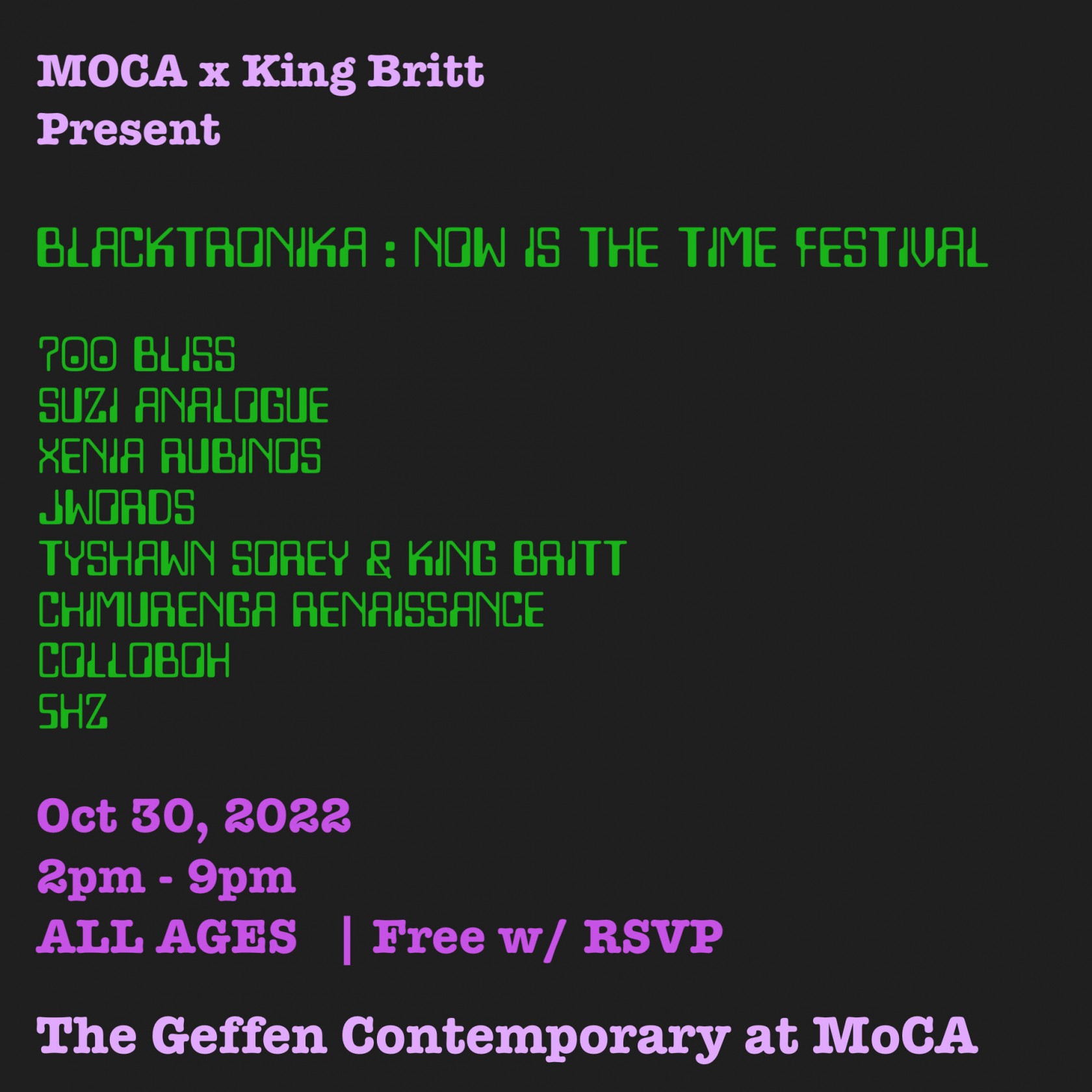 Blacktronika: Now Is The Time Festival Organized with King Britt