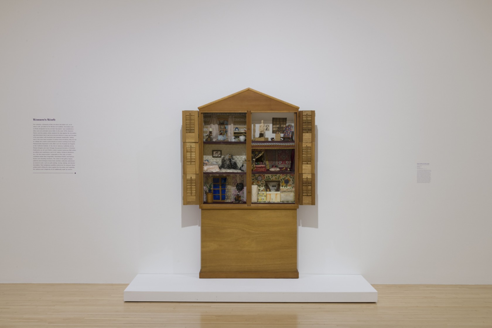 Miriam Schapiro with Sherry Brody, Dollhouse, 1972, wood, mixed media, 79 3/4 × 82 × 8 1/2 in. (202.57 × 208.28 × 21.59 cm). Smithsonian American Art Museum. Museum purchase through the Gene Davis Memorial Fund.