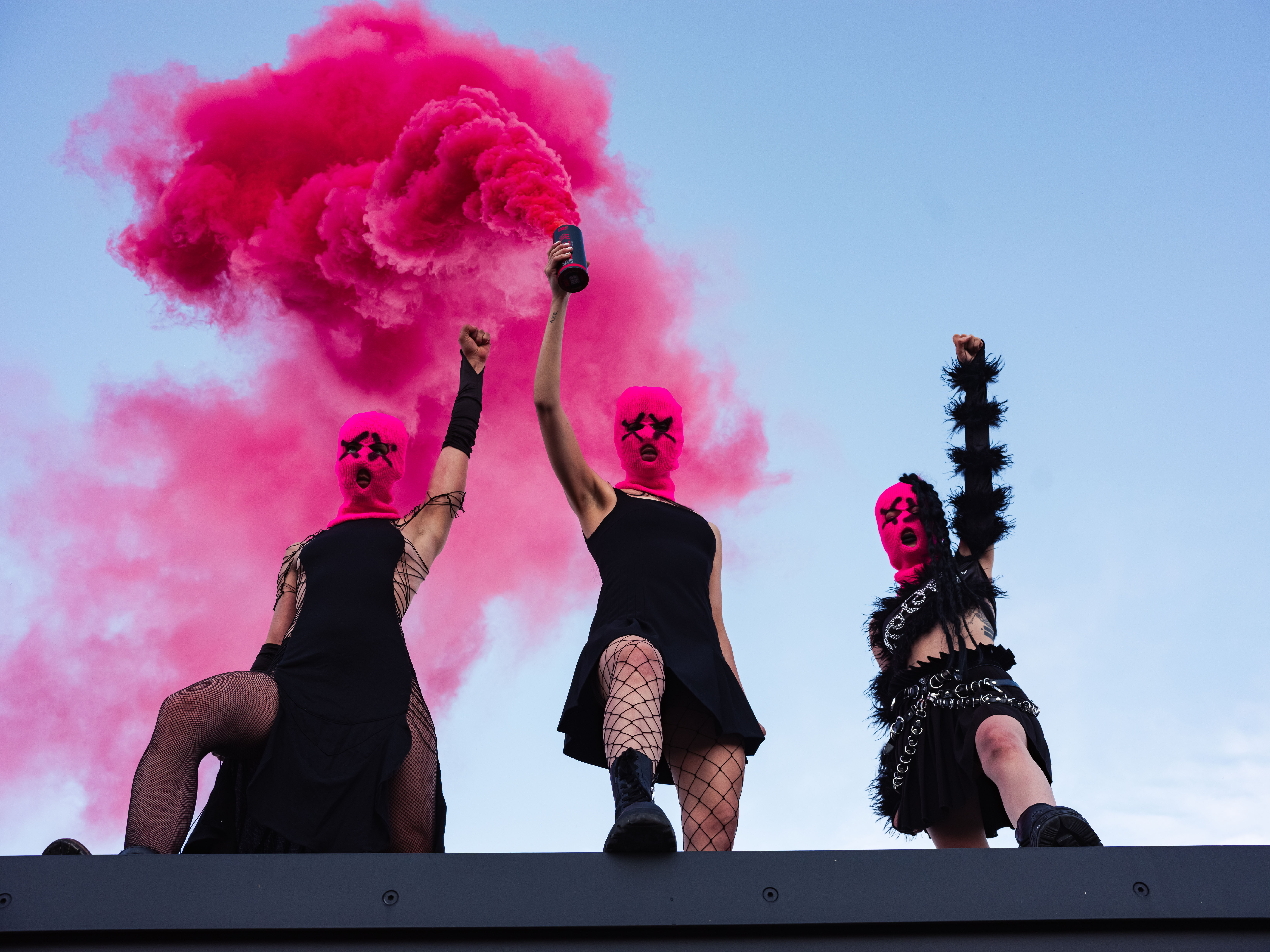 Pussy Riot Siberia. Performance documentation from Neue Nationalgalerie, July 4 2024. Photo by Max Avdeev.